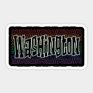 LGBTQ PATTERN USA WASHINGTON Sticker